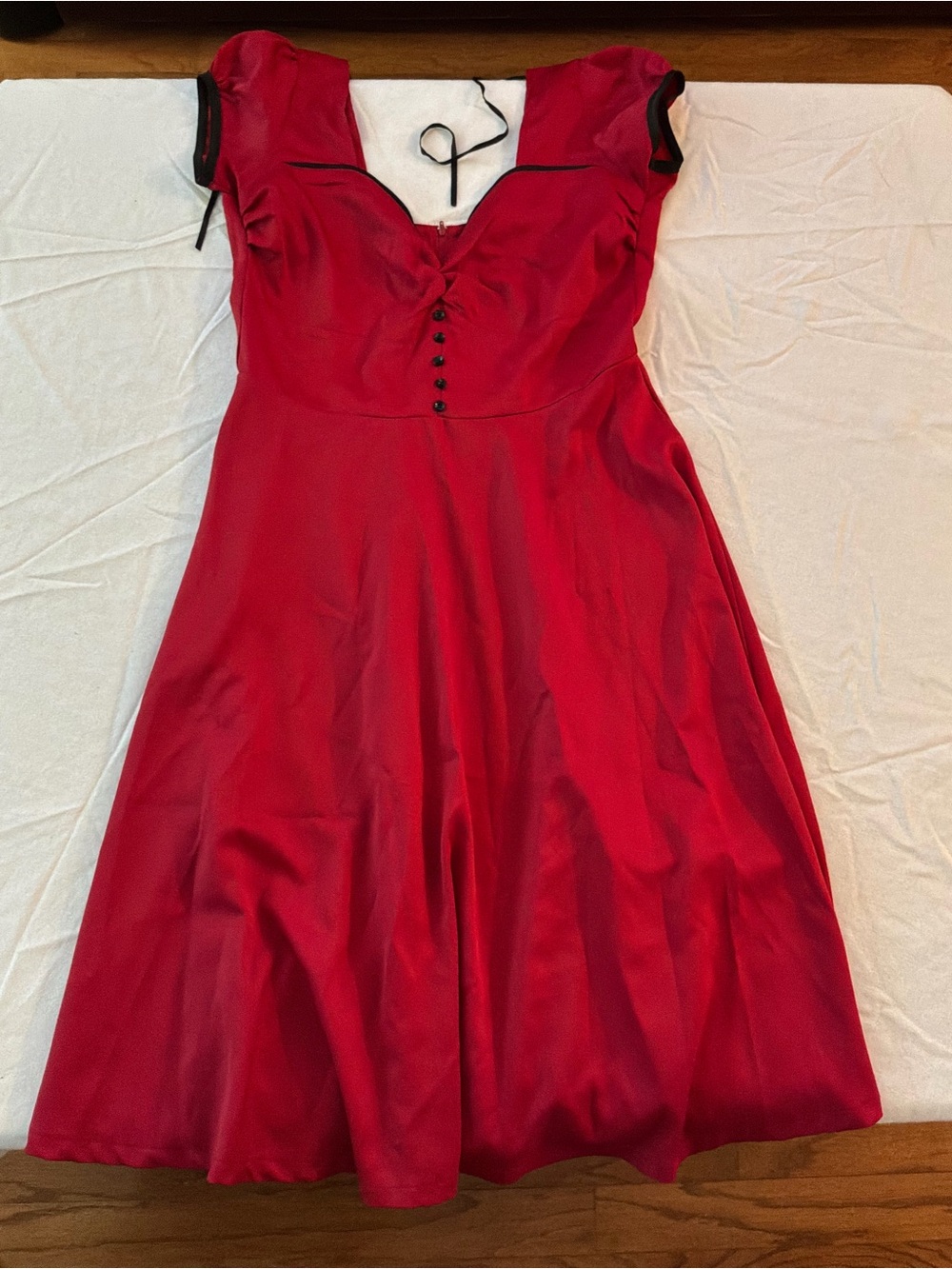 ******* Lindy Bop Hot Pink Fit-and-Flare Dress with Black Trim *******